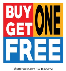 buy one get one free vector logo