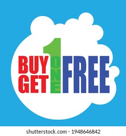 buy one get one free vector logo