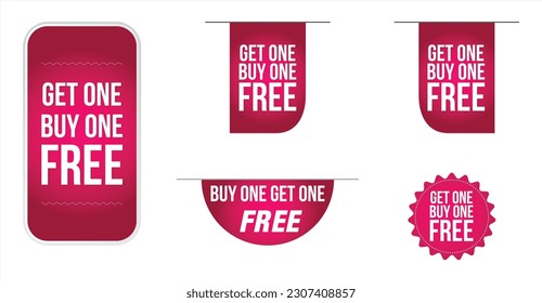 Buy one get one FREE vector logo template, graphic design element