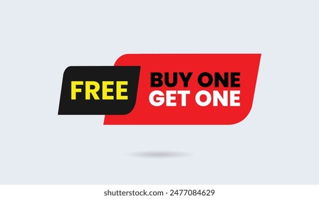 Buy One Get One Free vector art label design – perfect for promoting unbeatable offers and attracting customers!