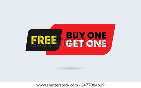 Buy One Get One Free vector art label design – perfect for promoting unbeatable offers and attracting customers!