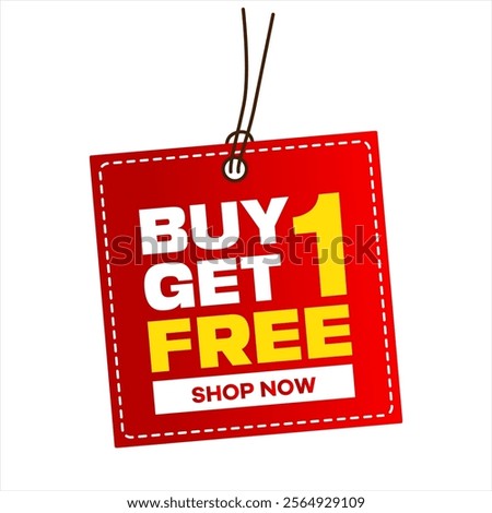 Buy one, get one free vector badges, label and image