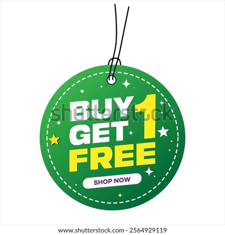 Buy one, get one free vector badges, label and image