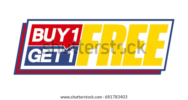 Buy One Get One Free Vector Stock Vector (Royalty Free) 681783403