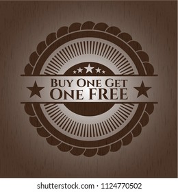 Buy one get One Free vintage wooden emblem