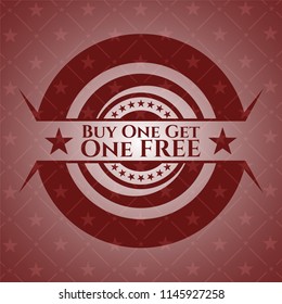Buy one get One Free vintage red emblem