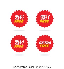 Buy one get one promo label svg