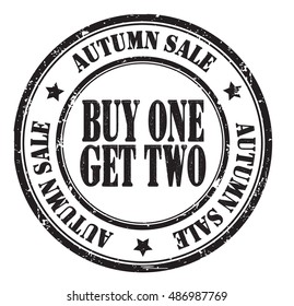  buy one get two grunge stamp, vector illustration