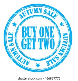  buy one get two grunge stamp, vector illustration