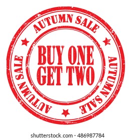  buy one get two grunge stamp, vector illustration