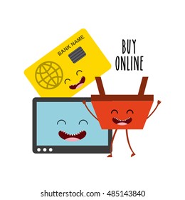 buy online character icon vector illustration design