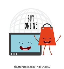 buy online character icon vector illustration design