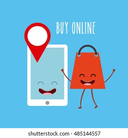 buy online character icon vector illustration design