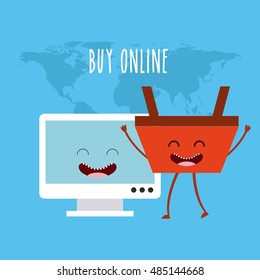 buy online character icon vector illustration design