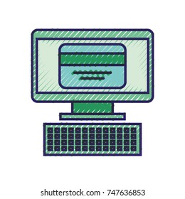 buy online computer credit card concept