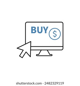 buy online concept line icon. Simple element illustration. buy online concept outline symbol design.