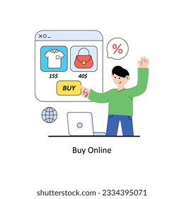 Buy Online Flat Style Design Vector illustration. Stock illustration
