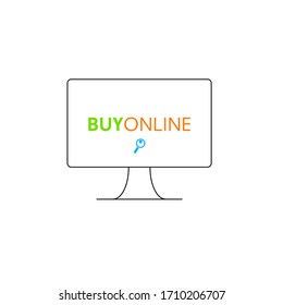 buy online icon in color art illustration