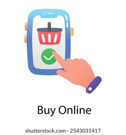 Buy online icon in flat style