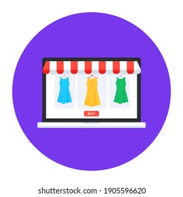 
Buy online icon in trendy style, mobile shop vector 