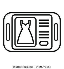 Buy online new dress icon outline vector. Online store shop. Web purchase order