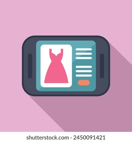 Buy online new dress icon flat vector. Online store shop. Web purchase order