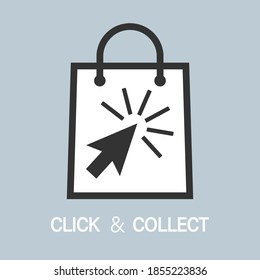 buy online and pick up in store, click and collect concept vector illustration
