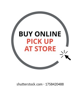 Buy online pick up at store vector. E-commerce and omni-channel concept. Online to offline concept. Click and collect concept. Flat illustration on white background.