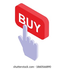 Buy online shopping icon. Isometric of buy online shopping vector icon for web design isolated on white background
