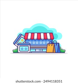 Buy In Online Store Illustrations using vector view and modern style