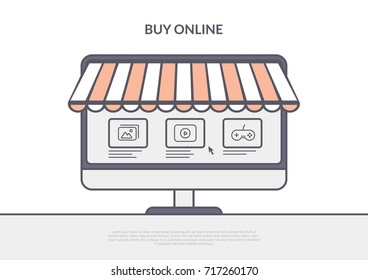 Buy online. Vector illustration