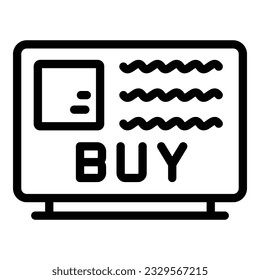 Buy order icon outline vector. Data summary. Report form