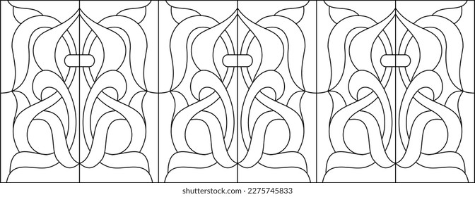 Buy our out line stained glass design in EPS format. Delicately crafted to add an elegant touch to any project. Vector file for easy customization and resizing. 