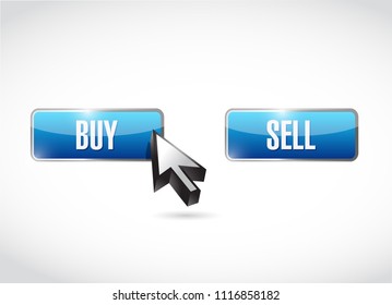 buy over sell click button. vector illustration. isolated over a white background