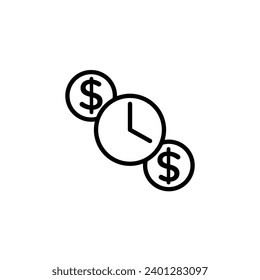 Buy and pay later vector icon. Buy and pay later vector symbol in black and white color.