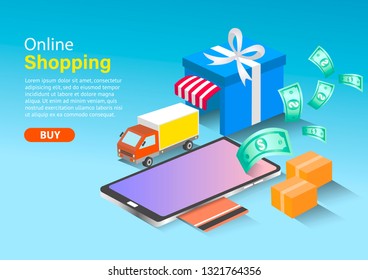 Buy products online via your mobile phone with delivery service at home.