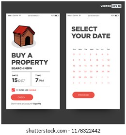 Buy A Property App UX Design for Smart Phone Screens