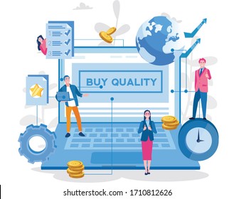 Buy quality stamp in computer, Vector illustration for web banner, infographics, mobile. 