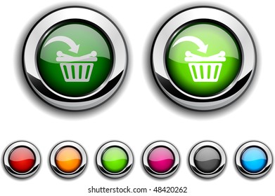 Buy realistic buttons. Vector illustration.