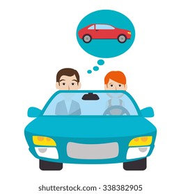 Buy or rent a car business, vector illustration graphic design.