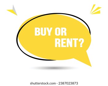 Buy or rent speech bubble text. Hi There on bright color for Sticker, Banner and Poster. vector illustration.