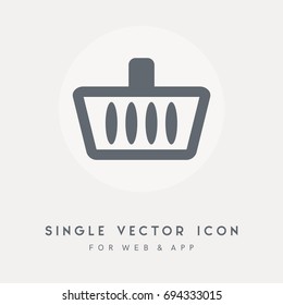 Buy, retail, basket, market, store and sale vector icon. Use for web site or app. Single pictograph vector graphic.
