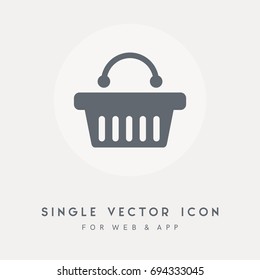 Buy, retail, basket, market, store and sale vector icon. Use for web site or app. Single pictograph vector graphic.