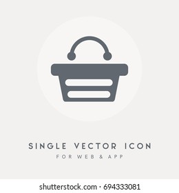 Buy, retail, basket, market, store and sale vector icon. Use for web site or app. Single pictograph vector graphic.
