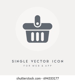 Buy, retail, basket, market, store and sale vector icon. Use for web site or app. Single pictograph vector graphic.