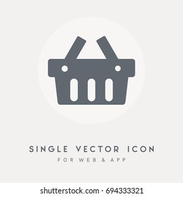 Buy, retail, basket, market, store and sale vector icon. Use for web site or app. Single pictograph vector graphic.