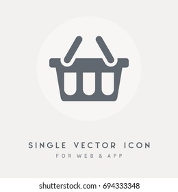 Buy, retail, basket, market, store and sale vector icon. Use for web site or app. Single pictograph vector graphic.