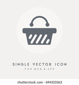 Buy, retail, basket, market, store and sale vector icon. Use for web site or app. Single pictograph vector graphic.