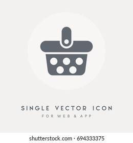 Buy, retail, basket, market, store and sale vector icon. Use for web site or app. Single pictograph vector graphic.