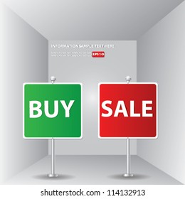 Buy and sale signpost for text,Vector